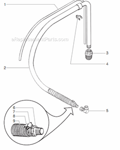 5 Gallon Siphon Set Diagram and Parts List for GPX85 0509036 Titan Paint Sprayer