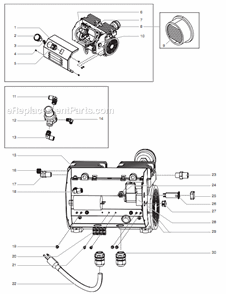 Compressor Assembly Diagram and Parts List for 440  Titan Sprayer