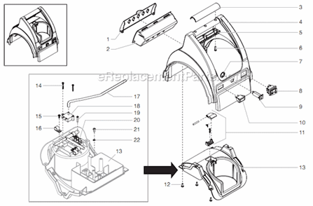 Upper Housing Assembly Diagram and Parts List for 95  Titan Sprayer