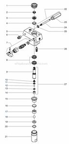 Fluid Section Assembly Diagram and Parts List for 400 0552054 Titan Paint Sprayer
