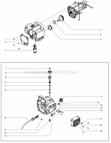 Gear Box Assembly Diagram and Parts List for 500 0552055 Titan Paint Sprayer