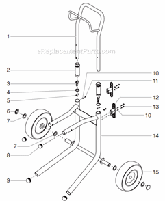 Upright Cart Assembly Diagram and Parts List for 500 0552055 Titan Paint Sprayer