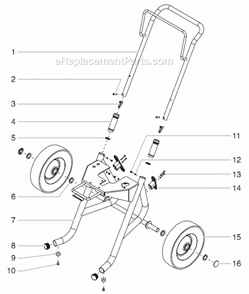 Upright Cart Assembly Diagram and Parts List for 700 0552063 Titan Paint Sprayer