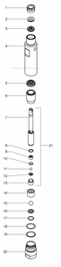Fluid Section Assembly Diagram and Parts List for 700 0552064 Titan Paint Sprayer
