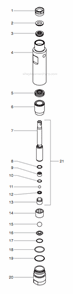 Part Location Diagram of 0552177 Titan Upper Packing Assembly