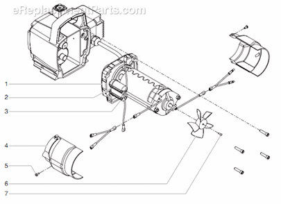 Motor Assembly Diagram and Parts List for 400 0552071 Titan Paint Sprayer