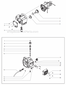 Gear Box Assembly Diagram and Parts List for 400 0552071 Titan Paint Sprayer