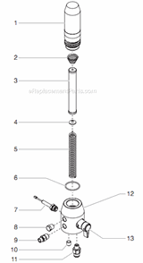 Stand Assembly Diagram and Parts List for 400 0552071 Titan Paint Sprayer