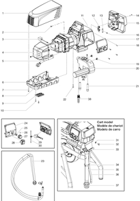 Rentspray 600 Impact Main Assembly Diagram and Parts List for 600 impact Titan Paint Sprayer