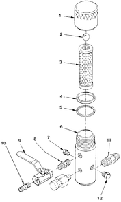 Powrtwin 3500 Outlet Manifold Filter Assembly With Check Valve Diagram and Parts List for 3500-DC  Titan Paint Sprayer