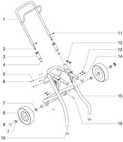 740ix Digital High Rider Cart (P/N 704-415) Diagram and Parts List for 740IX digital Titan Paint Sprayer