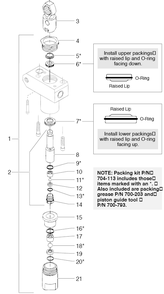 330 Fluid Section Assembly Diagram and Parts List for 330  Titan Paint Sprayer