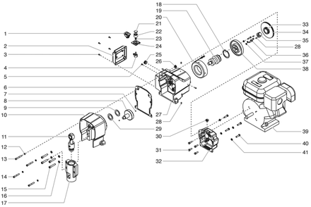 Gpx 1600 Drive Assembly Diagram and Parts List for GPX1600  Titan Paint Sprayer