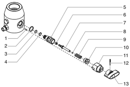 Gpx 80 Prime/Spray Valve Assembly Diagram and Parts List for GPX80  Titan Paint Sprayer