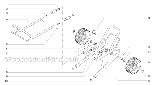 Low Rider Cart Assembly Diagram and Parts List for 1140IX 800-3040 Titan Sprayer