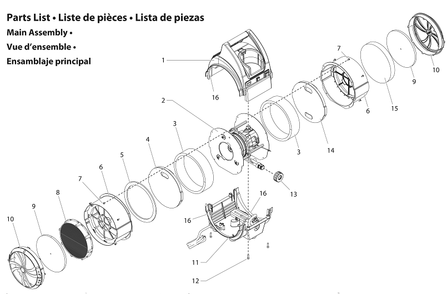Capspray 105 Main Assembly Diagram and Parts List for CAPSPRAY-105HVLP  Titan Paint Sprayer