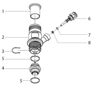 Elite 3000 Pusher Stem Assembly Diagram and Parts List for 3000  Titan Paint Sprayer