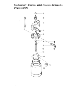Cup Assembly Diagram and Parts List for 0524271A  Titan Sprayer