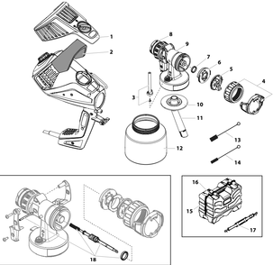 Flexspray Handheld List Diagram and Parts List for 0524093  Titan Paint Sprayer