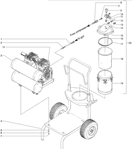 Cs10000 Hvlp Spray System Main Assembly Diagram and Parts List for CS10000HVLP  Titan Paint Sprayer