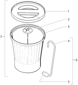 Hopper Assembly Diagram and Parts List for AIRCOAT-AIR-ASSISTED  Titan Paint Sprayer