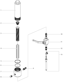 High Pressure Filter Diagram and Parts List for AIRCOAT-423  Titan Paint Sprayer