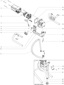 Rentspray 650 Main Assembly Diagram and Parts List for 650  Titan Paint Sprayer