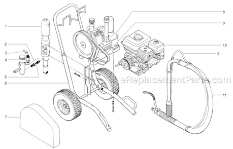 Main Assembly Diagram and Parts List for 4900XLT 335-320 Titan Sprayer
