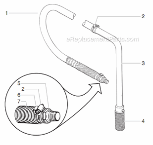 Siphon Hose Assembly Diagram and Parts List for 4900XLT 335-320 Titan Sprayer