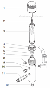 Filter Assembly Diagram and Parts List for 4900XLT 335-320 Titan Sprayer