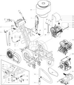 Powrliner 8955 Main Assembly Diagram and Parts List for 8955  Titan Paint Sprayer