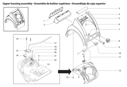 Capspray 105 Upper Housing Assembly Diagram and Parts List for CAPSPRAY-105HVLP  Titan Paint Sprayer