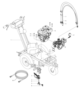 Powrliner 3500 Main Assembly Diagram and Parts List for 3500-3500S  Titan Paint Sprayer