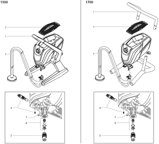 Main Assembly Diagram and Parts List for 1500-1700  Titan Paint Sprayer