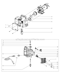 Gear Box Assembly Diagram and Parts List for 440I 700-3000 Titan Sprayer