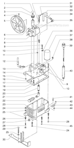 Hydraulic System Diagram and Parts List for 6900XLT 448-305 Titan Sprayer