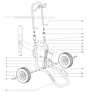 Cart Assembly Diagram and Parts List for 8900XLT 449-315 Titan Sprayer