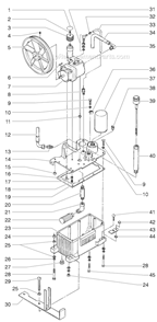 Hydraulic System Diagram and Parts List for 8900XLT 449-315 Titan Sprayer