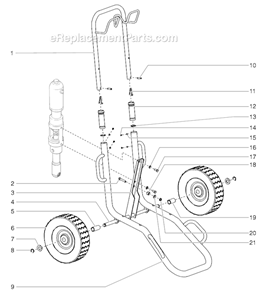 Cart Assembly Diagram and Parts List for 12000XLT 459-315 Titan Sprayer
