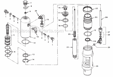 Hydraulic Motor Diagram and Parts List for 12000XLTDI 459-355 Titan Sprayer