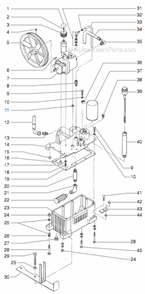 Hydraulic System Diagram and Parts List for 12000XLTDI 459-355 Titan Sprayer