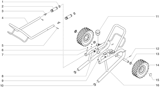 840ix Digital Low Rider Cart (P/N 800-590a) Diagram and Parts List for 840IX digital Titan Paint Sprayer