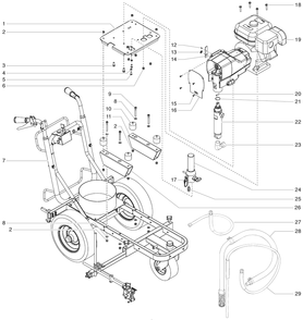 Linecrew 1600 Main Assembly Diagram and Parts List for 1600  Titan Paint Sprayer
