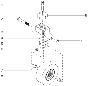 Linecrew 1600 Caster Assembly (P/N 0509250) Diagram and Parts List for 1600  Titan Paint Sprayer
