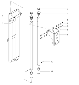 Hydra X (4540, 7230) Telescoping Lift Assembly Diagram and Parts List for 4540-7230 Hydra X Titan Paint Sprayer