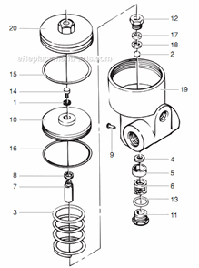 Material Valve (951-556) Diagram and Parts List for 15:1 515-597 Titan Sprayer