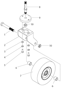 Powrliner 8955 Caster Assembly Diagram and Parts List for 8955  Titan Paint Sprayer