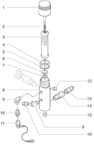 Powrliner 8900 Filter Assembly Diagram and Parts List for 8900  Titan Paint Sprayer