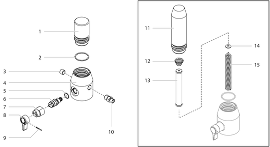 Impact 1040t Filter Plug Assembly Diagram and Parts List for 1040TS  Titan Paint Sprayer