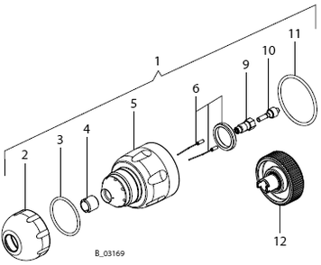 Acr 5000 Round Jet Nozzle Cap Diagram and Parts List for GM5000EAC  Titan Sprayer
